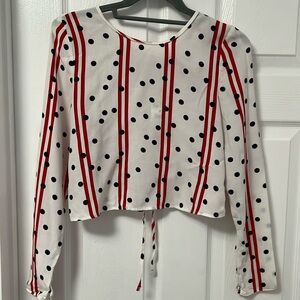 Zara Trafaluc Collection red, white, and blue cut out back blouse - XS - NWT